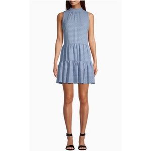 Calvin Klein mock neck tiered dress